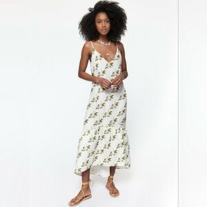 Cami NYC Sita Peony Silk Maxi Slip Dress Medium